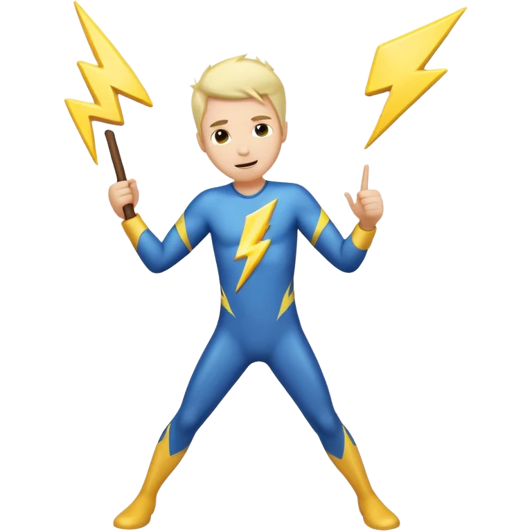 stick figure with lightning bols striking back emoji