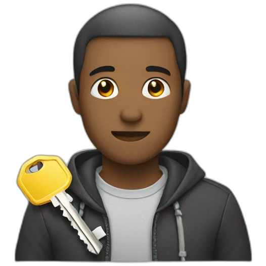 Person waiting with keys emoji