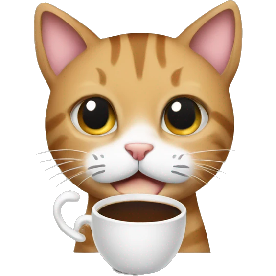 cat with coffee emoji