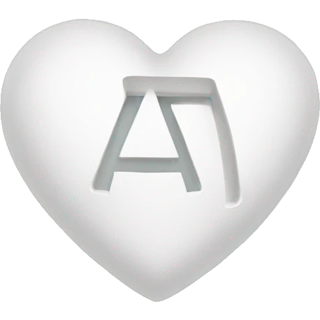 white heart with letter A inside emoji