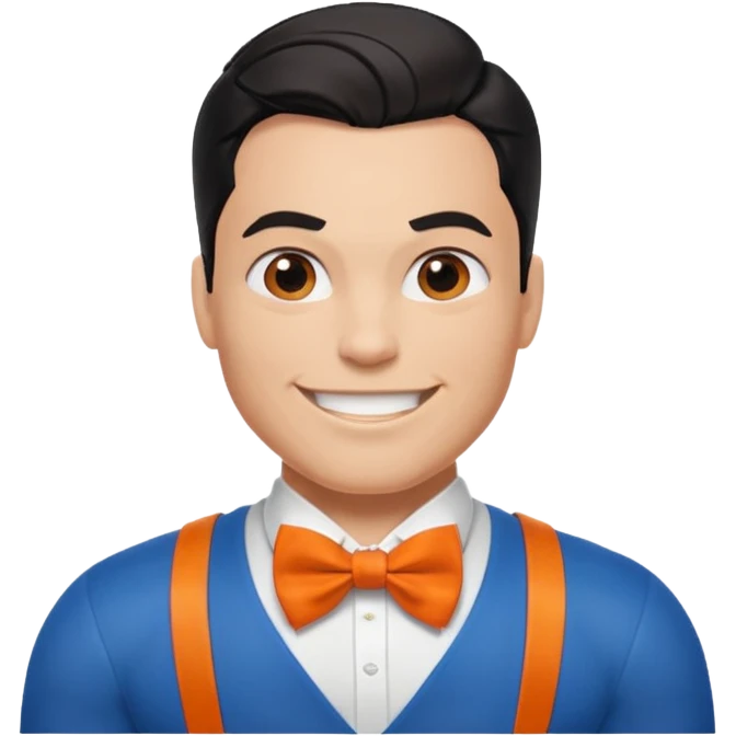 a superman with organe bow tie emoji