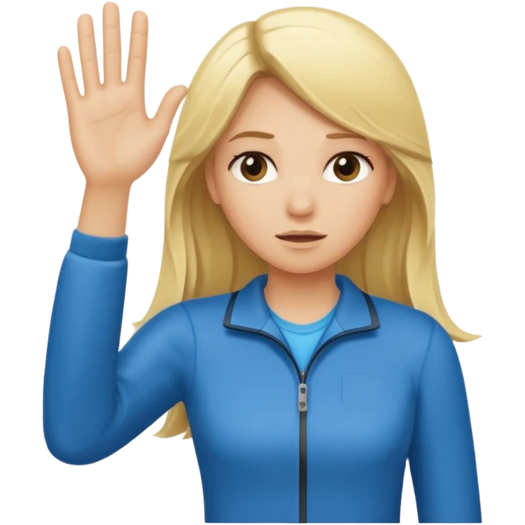 blonde cartoon girl long hair sports coach signaling time out emoji