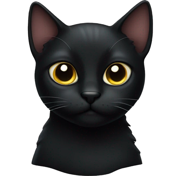 Black cat starring at viewer emoji