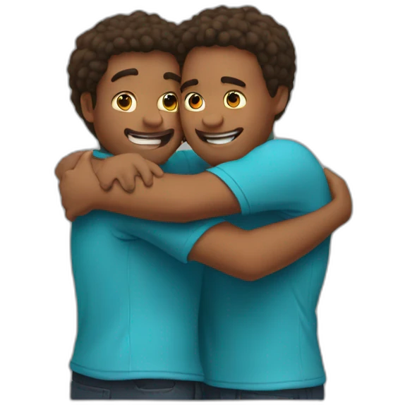 Brothers hug emoji