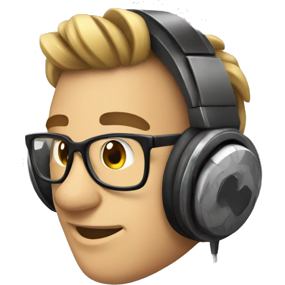 gamer nerd with headphones  emoji