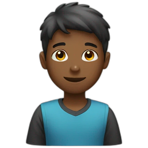 A boy doing trading emoji
