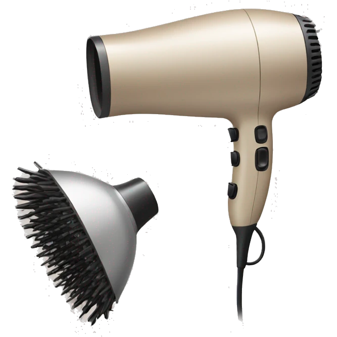 hairbrush blow dryer beige emoji