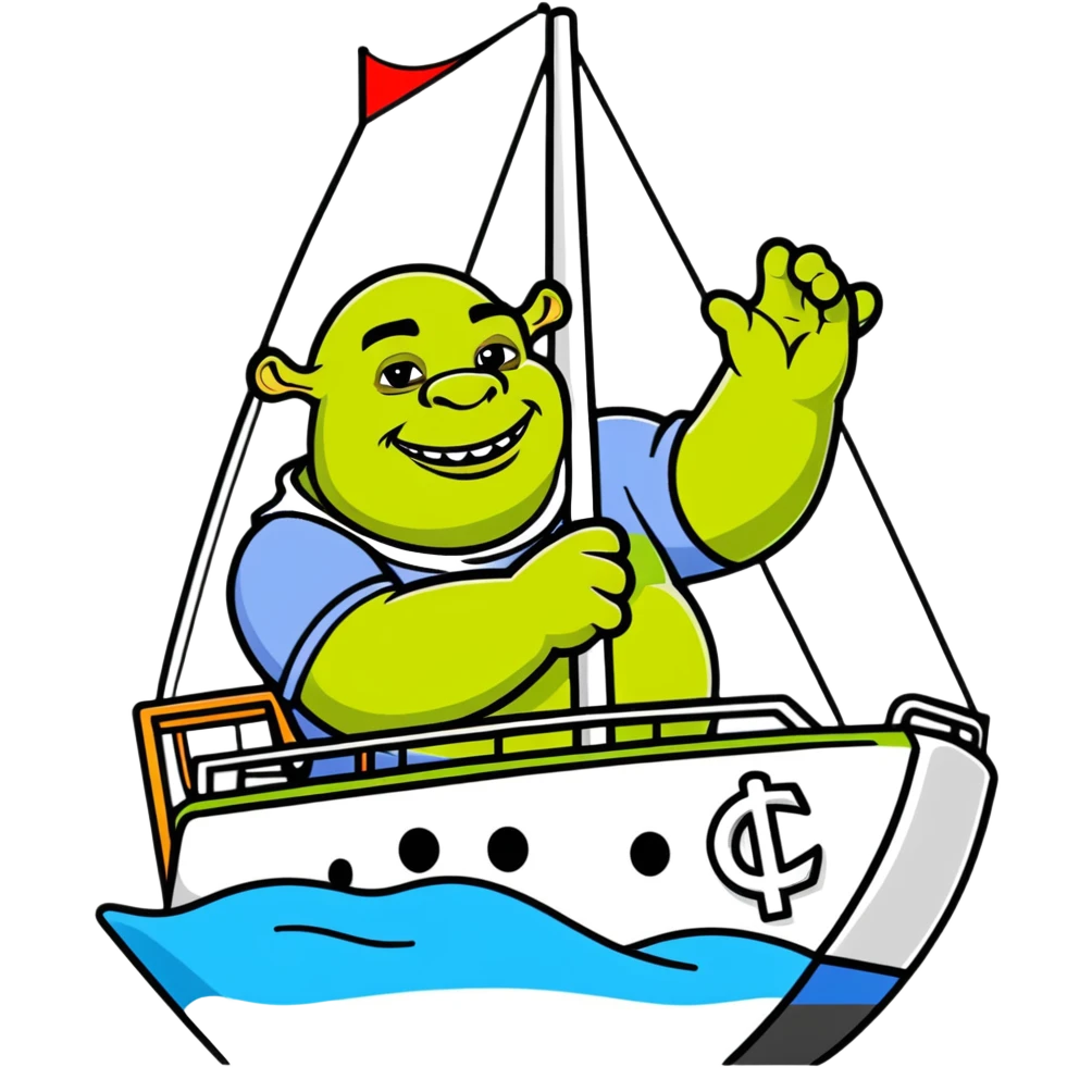Shrek on a yacht emoji