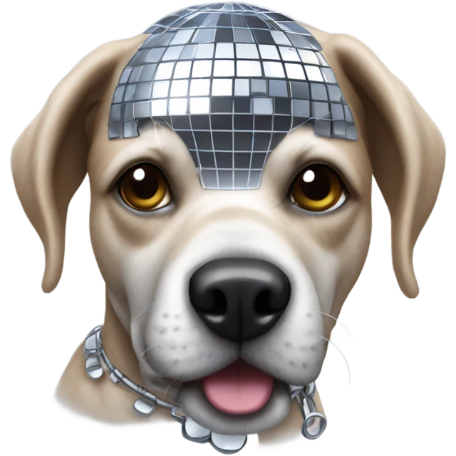 Disco ball dog emoji