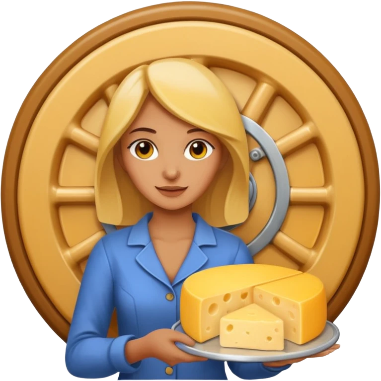 woman holding cheese emoji