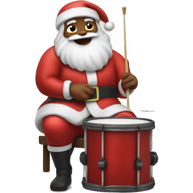 Santa playing the drums emoji