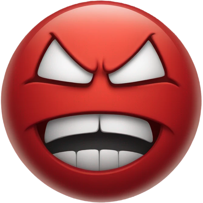 Red angry smiley face emoji