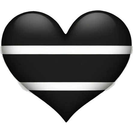 Half white half black heart emoji