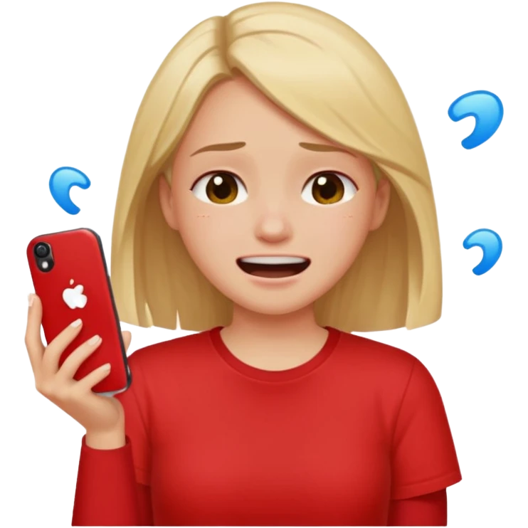 Girl crying laughing at a funny video on her phone emoji