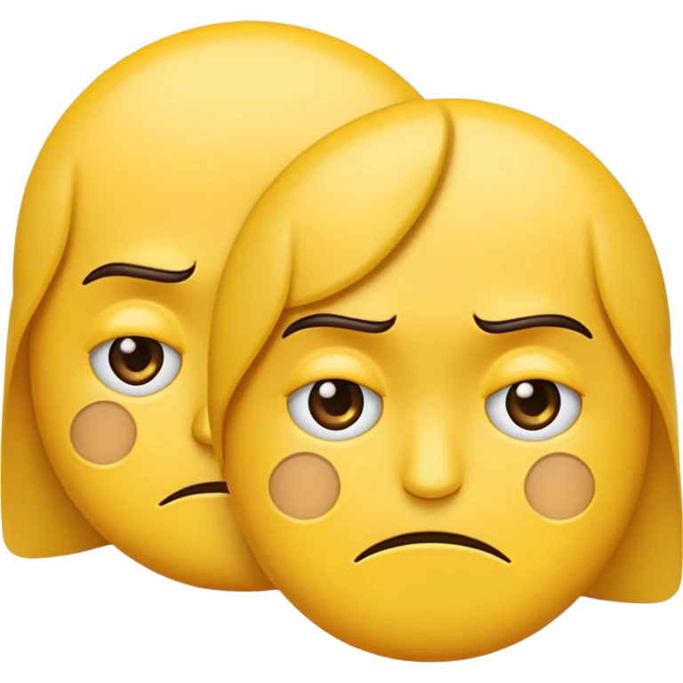unhappy emoji overlapping another unhappy emoji emoji