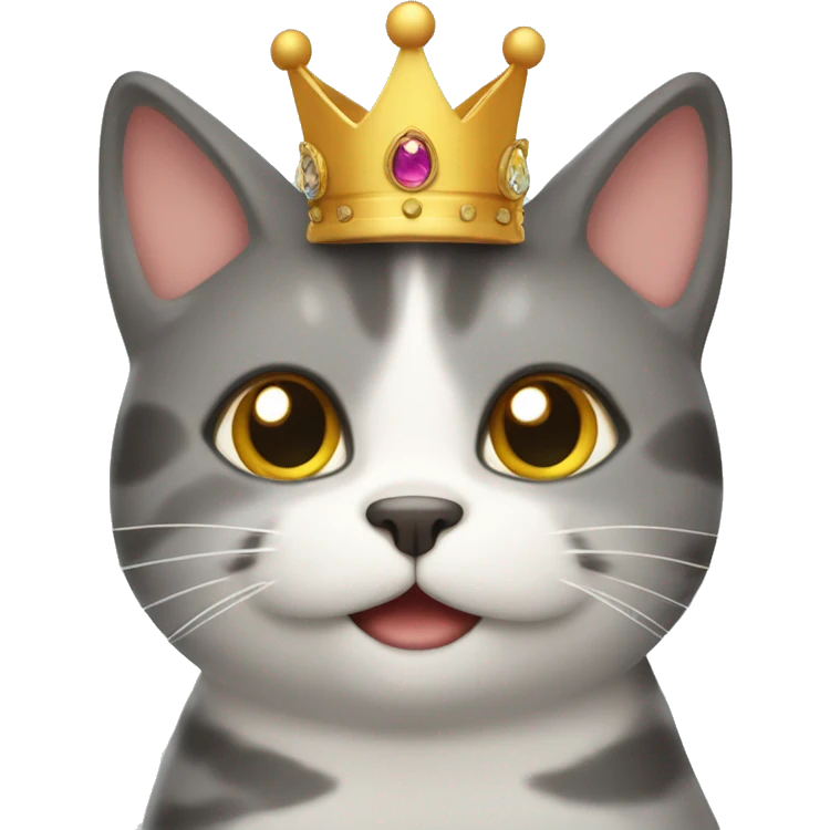 happy cat with crown emoji