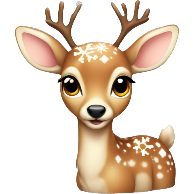baby deer with snowflakes  emoji