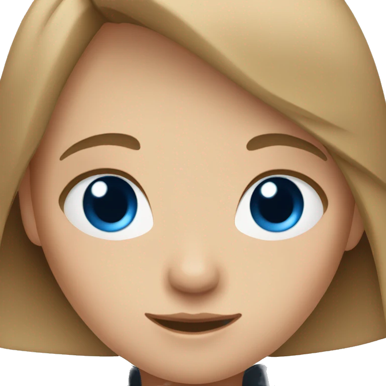 A girl with blue eyes and light brown hair emoji