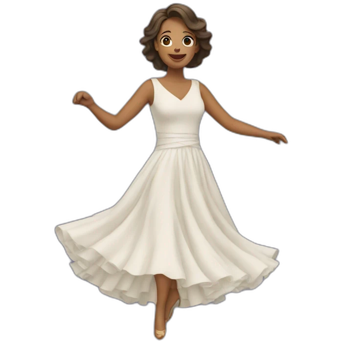 a woman wearing a dress dancing emoji