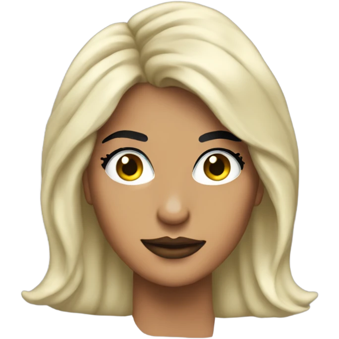 Tanned woman with black hair dressed in 1980s rock hair, makeup, and neon attire  emoji