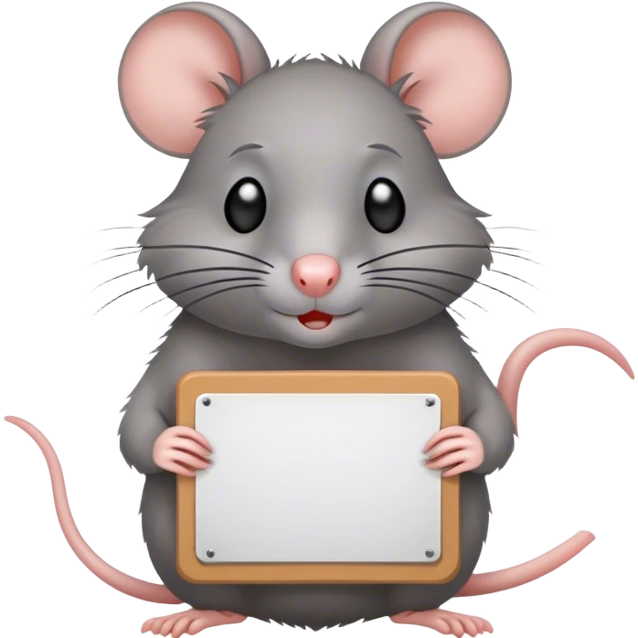 A rat holding sorry sign emoji