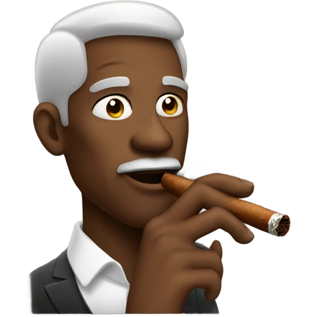 Back man smoking cigar emoji