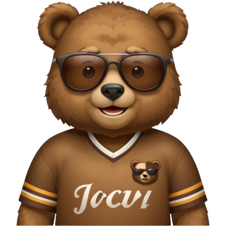 sunglasses bear with jersey emoji