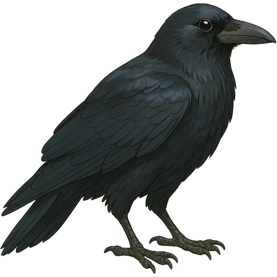 realistic ghibli style raven emoji