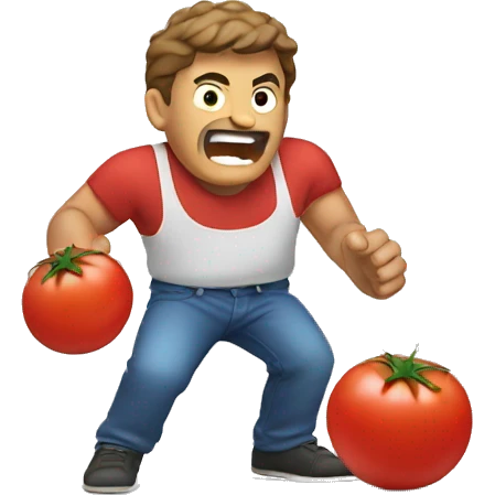 Guy crushing tomato emoji