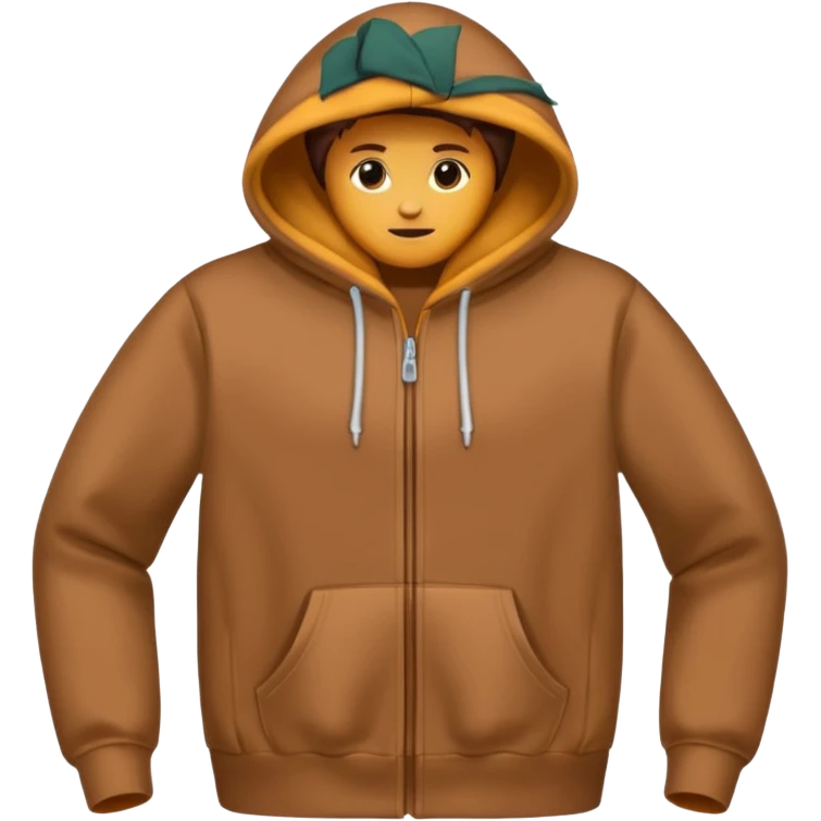 A brown hoodie no human and no zipper nothing on the fornt I like the last one  emoji