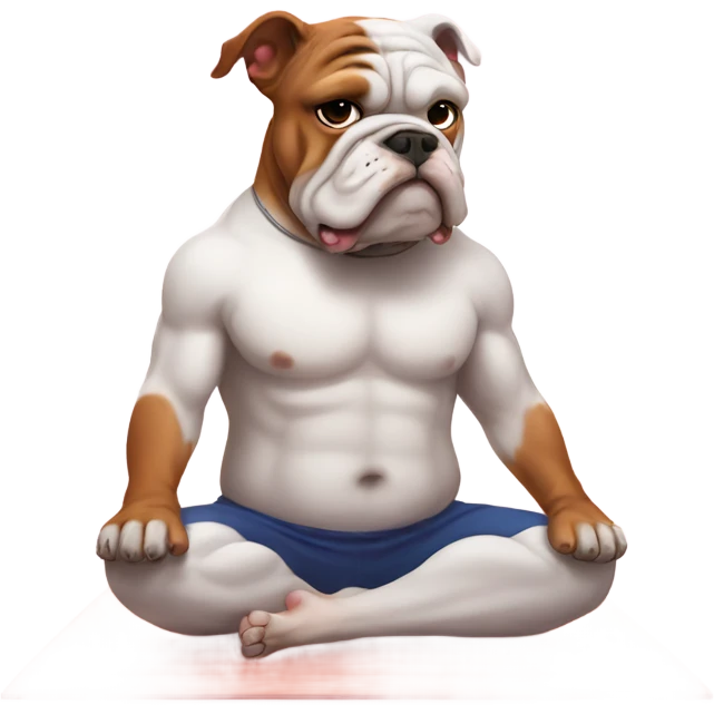 Bulldog yoga emoji