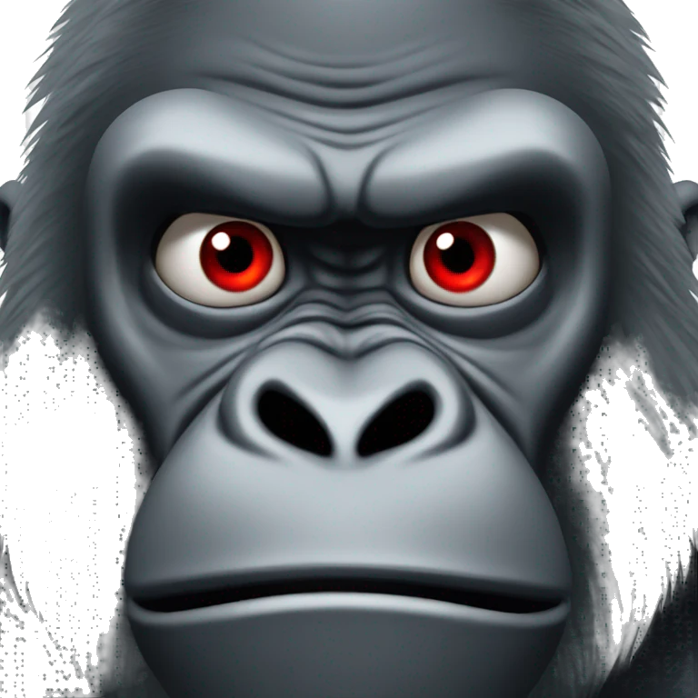 A gorilla with Red eyes and angry face  emoji