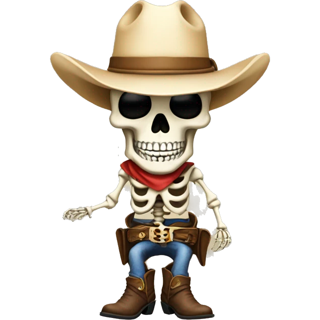  skeleton with a cowboy hat and cowboy boots emoji
