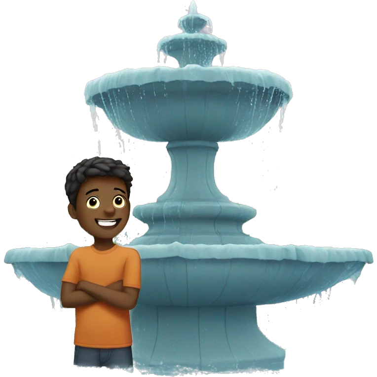 Fountain and the boy emoji