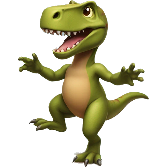 trex on a surf board emoji