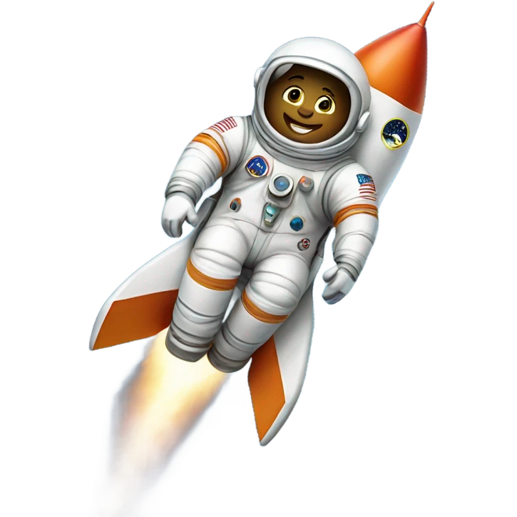 Astronaut riding on rocket ship  emoji