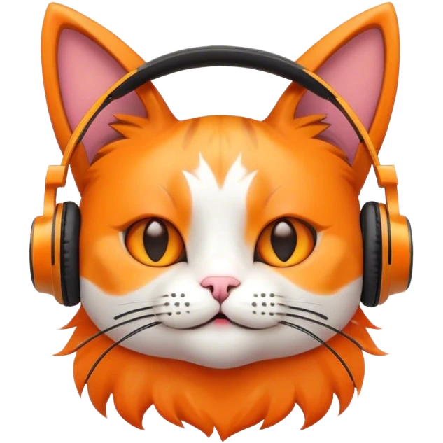 Cat with headphones  emoji