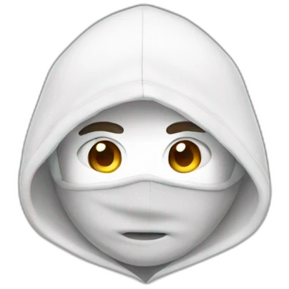 mysterious boy in white hoodie emoji