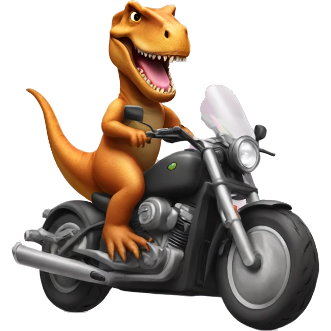 Trex riding a motorcycle emoji