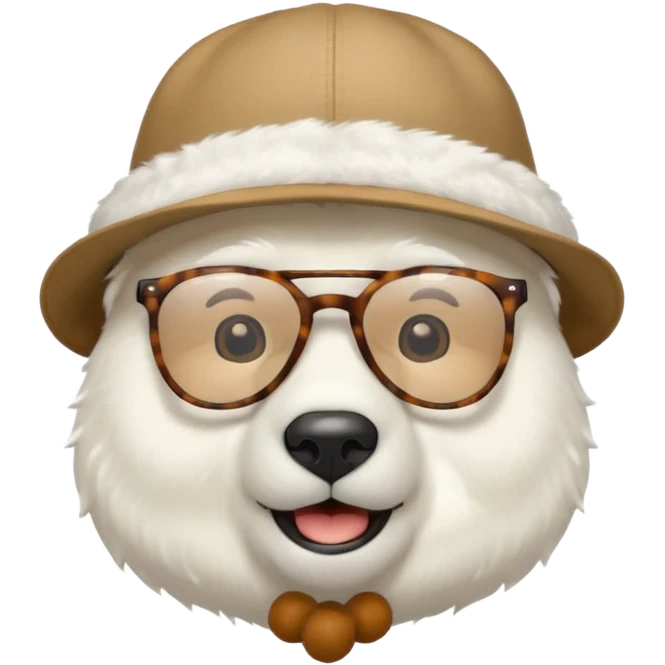  polar bear wearing glasses and a hat emoji