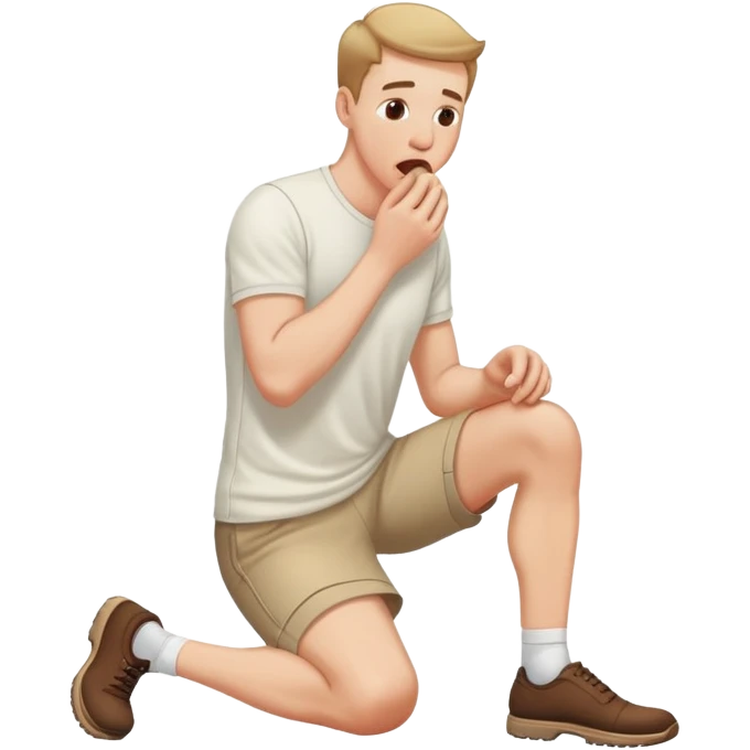 white man on knees licking the floor emoji
