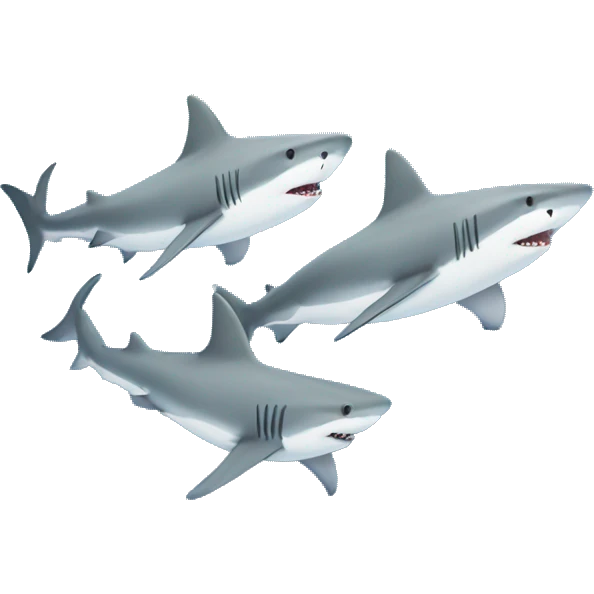 sharks swimming in heart shape BLUE emoji