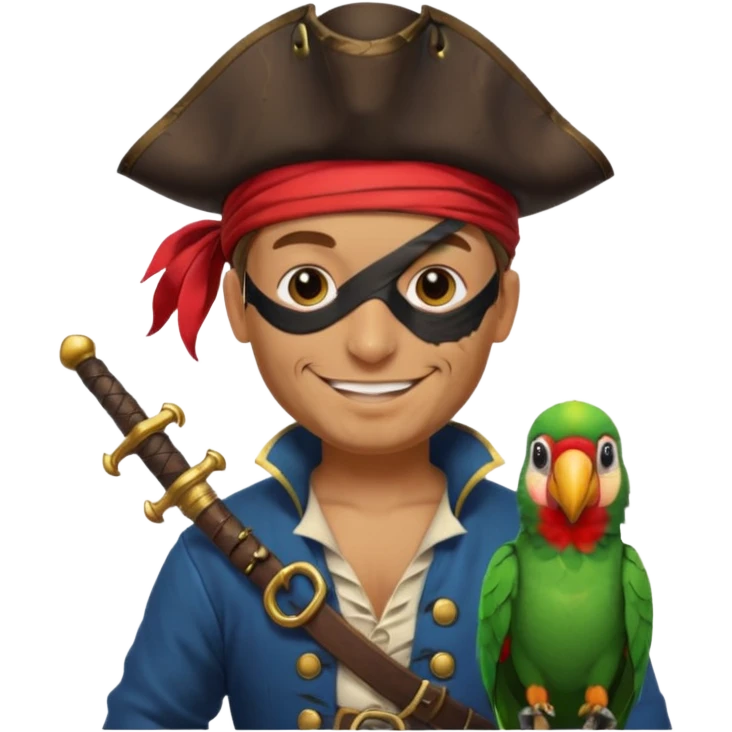 pirate and parrot emoji