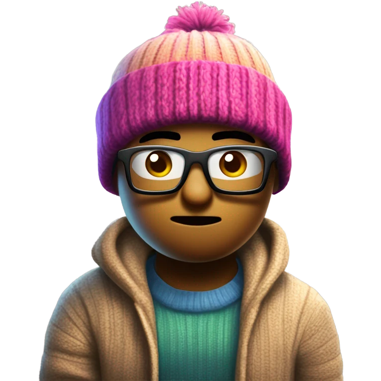 Roblox player that looks like a nerdy character from the Roblox game Piggy saying do you are have stu pid in a snowing area in front of a cabin  emoji