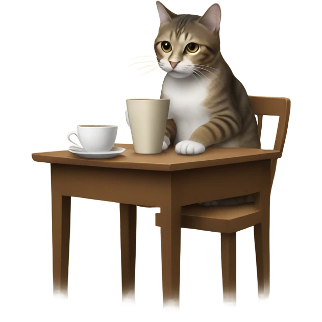 cat drinking coffee emoji