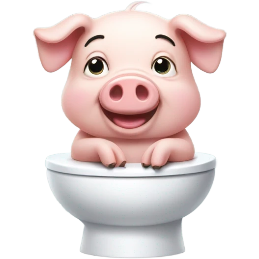 Toilet pig emoji