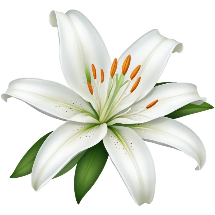 elegant white lily flower with six petals emoji