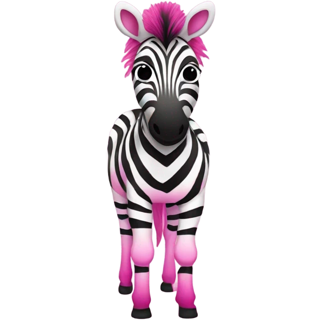 Pink ombre full body zebra with glitter emoji