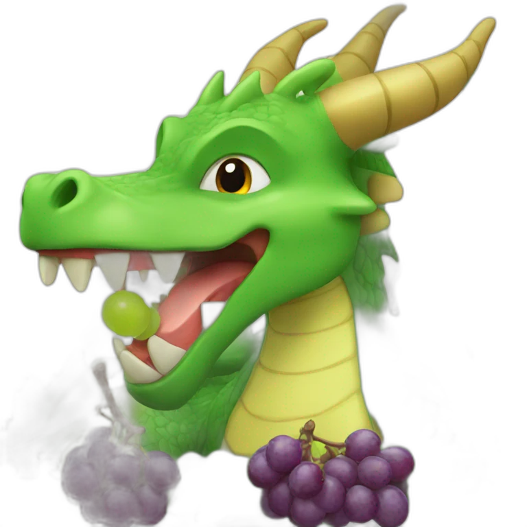 Dragon eating grapes emoji