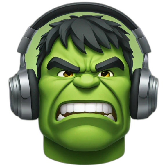 HEADPHONES HULK emoji